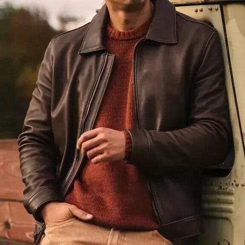 New leather jacket men real - leather,